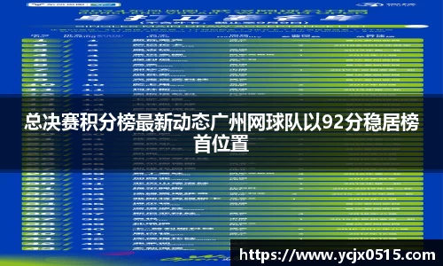 总决赛积分榜最新动态广州网球队以92分稳居榜首位置