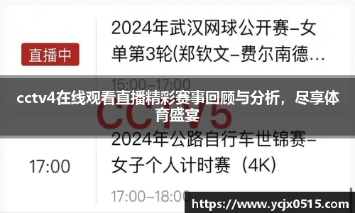 cctv4在线观看直播精彩赛事回顾与分析，尽享体育盛宴
