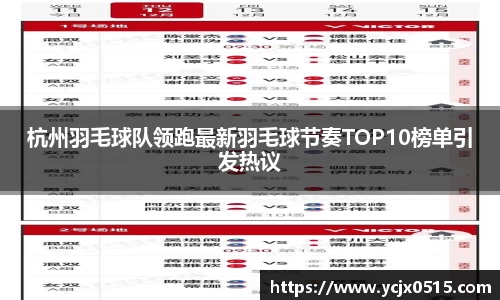 杭州羽毛球队领跑最新羽毛球节奏TOP10榜单引发热议