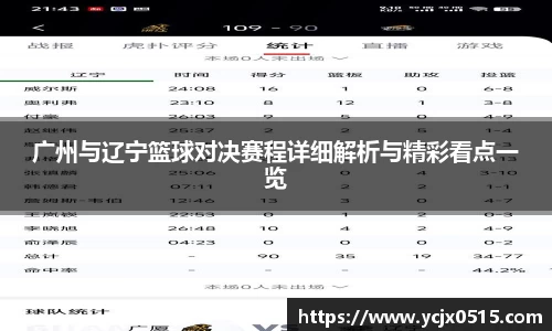 广州与辽宁篮球对决赛程详细解析与精彩看点一览