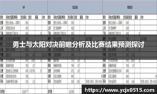 勇士与太阳对决前瞻分析及比赛结果预测探讨