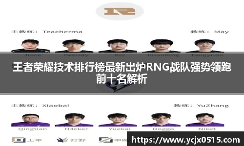 王者荣耀技术排行榜最新出炉RNG战队强势领跑前十名解析